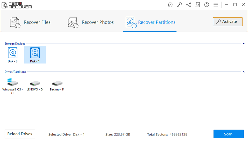 File Recovery from Hitachi Travelstar 7K1000 - Main Window